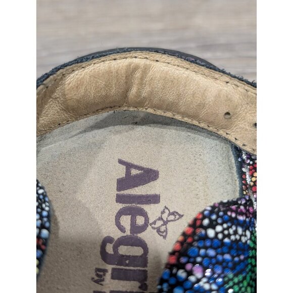Alegria Clogs Womens Size 38EU US8.5 Fre-387 Rainbow Mosaic Leather Multicolor - Picture 15 of 16